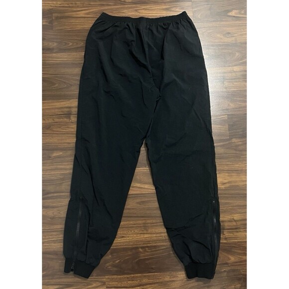 Vintage Nike Pants Womens Size XL Black Windbreaker Drawstring Joggers Zipper - Picture 2 of 8